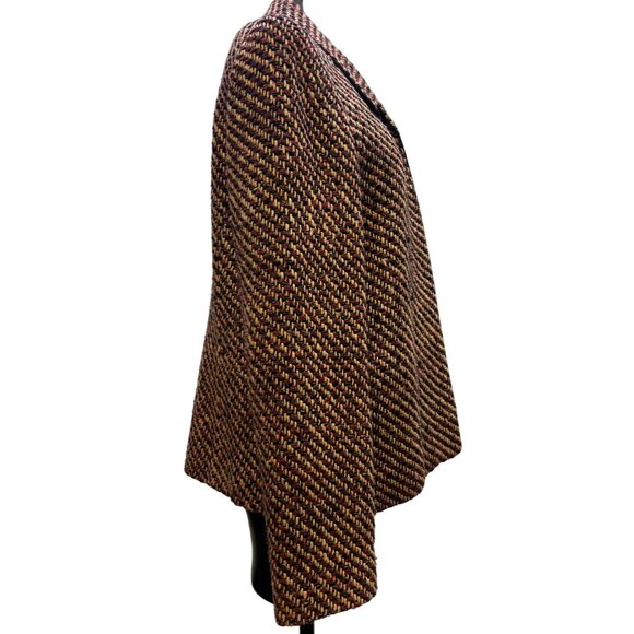 Doncaster Silk Tweed Jacket Brown & Red Size 12 - Picture 3 of 7
